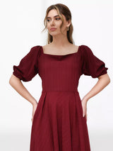 Ariel Maroon Textured Dress