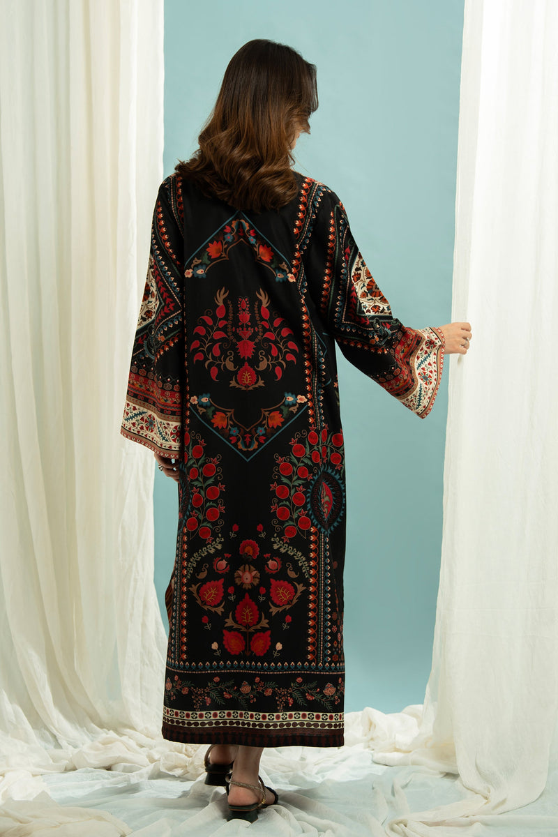 PRINTED POLY CAMBRIC STITCHED KAFTAN