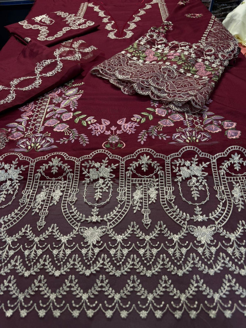 Unstitched Embroidered Lawn 3PC | SC-024C