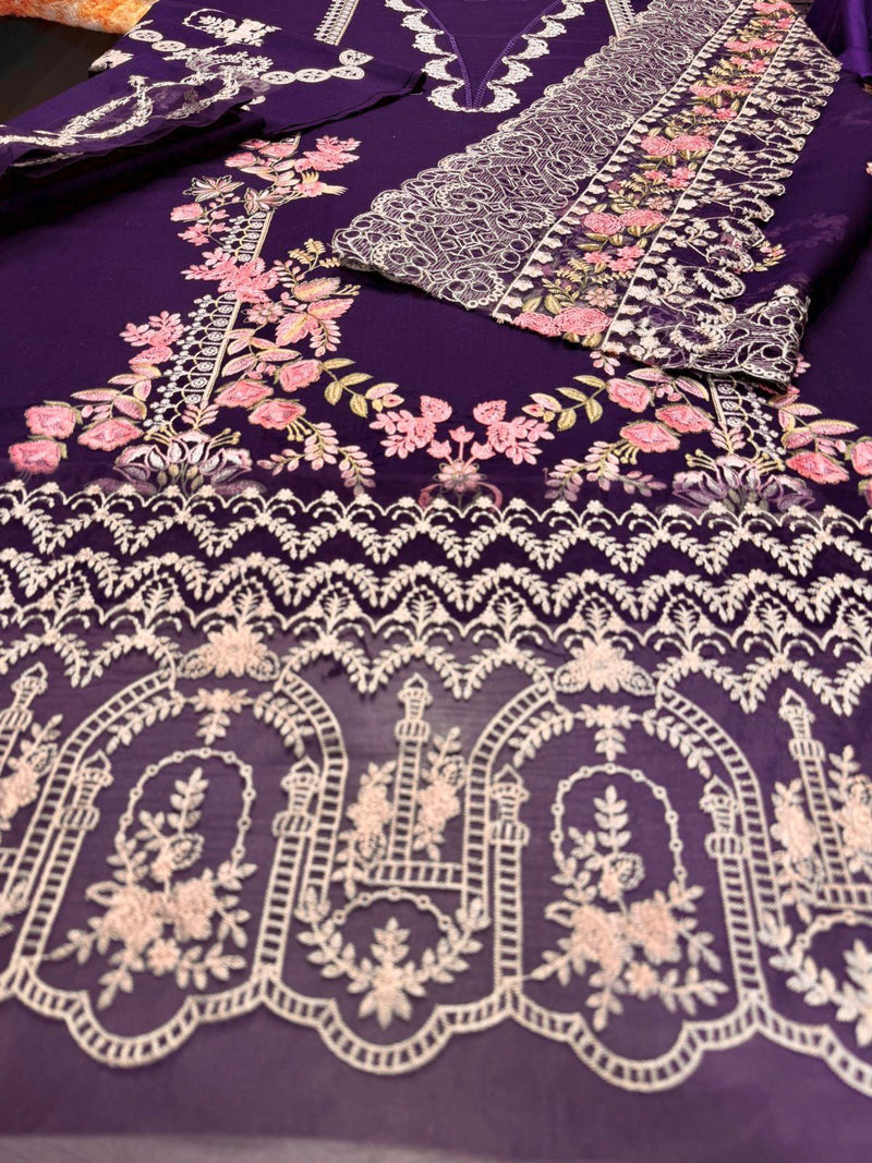 Unstitched Embroidered Lawn 3PC | SC-024D
