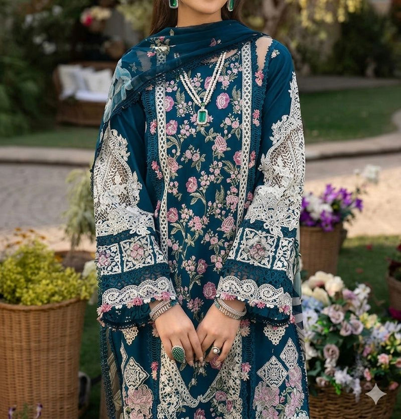 Unstitched Embroidered Lawn 3PC | SC-096