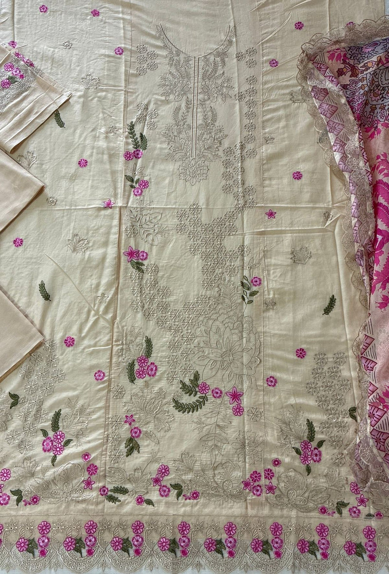 Unstitched Embroidered Lawn 3PC | SC-107