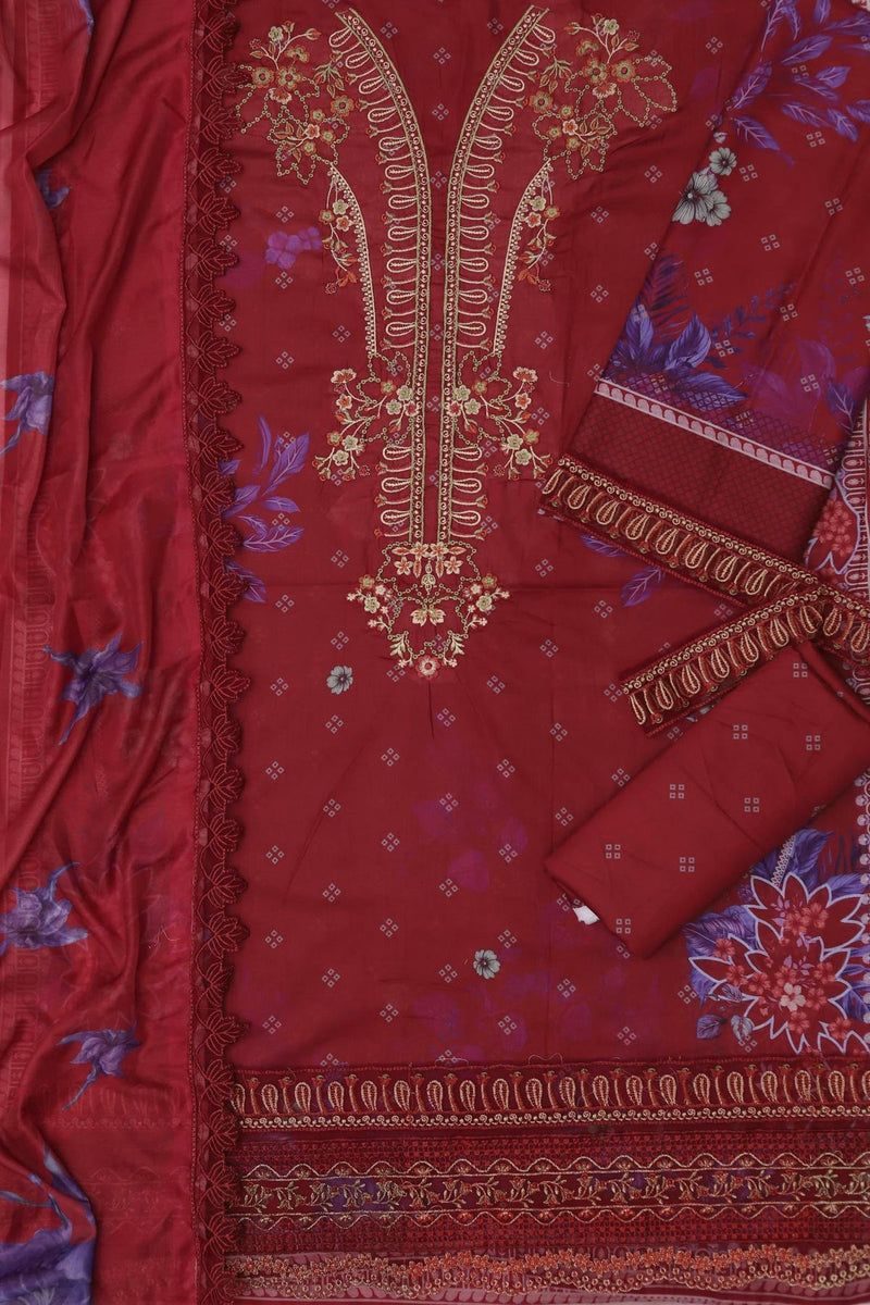 Unstitched Embroidered Lawn 3PC | SC-108