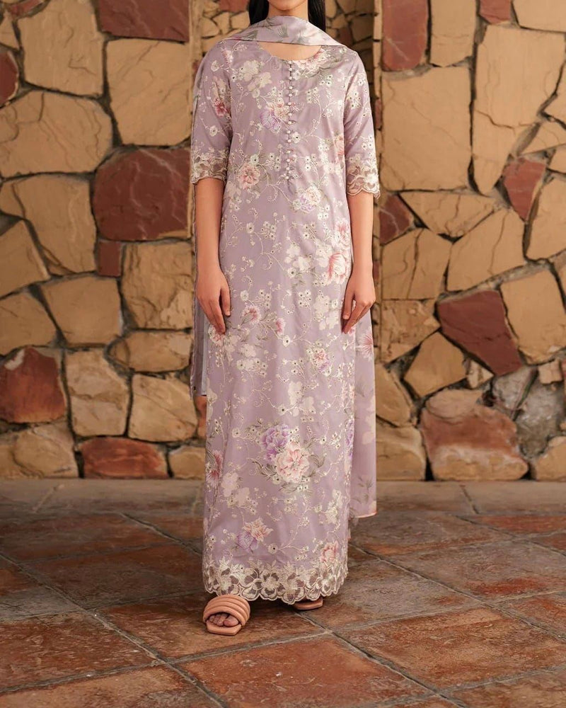 Unstitched Embroidered Lawn 3PC | SC-118