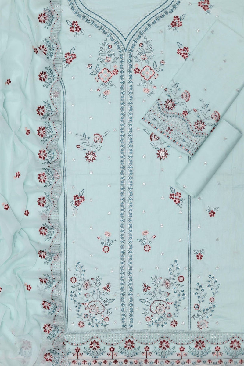 Unstitched Embroidered Lawn 3PC | SC-135