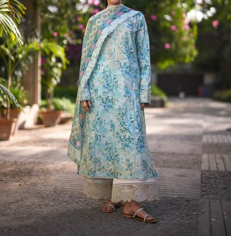 Unstitched Embroidered Lawn 3PC | SC-145