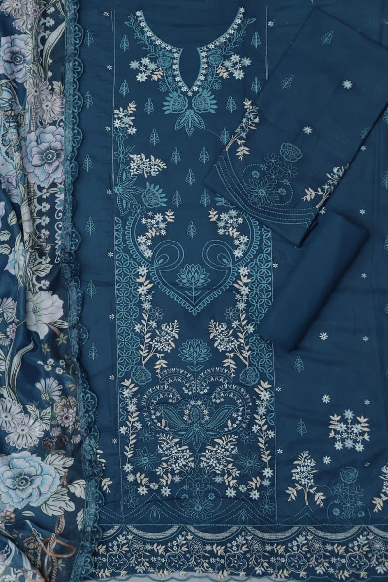 Unstitched Embroidered Lawn 3PC | SC-148