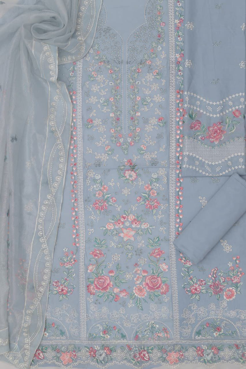 Unstitched Embroidered Lawn 3PC | SC-154