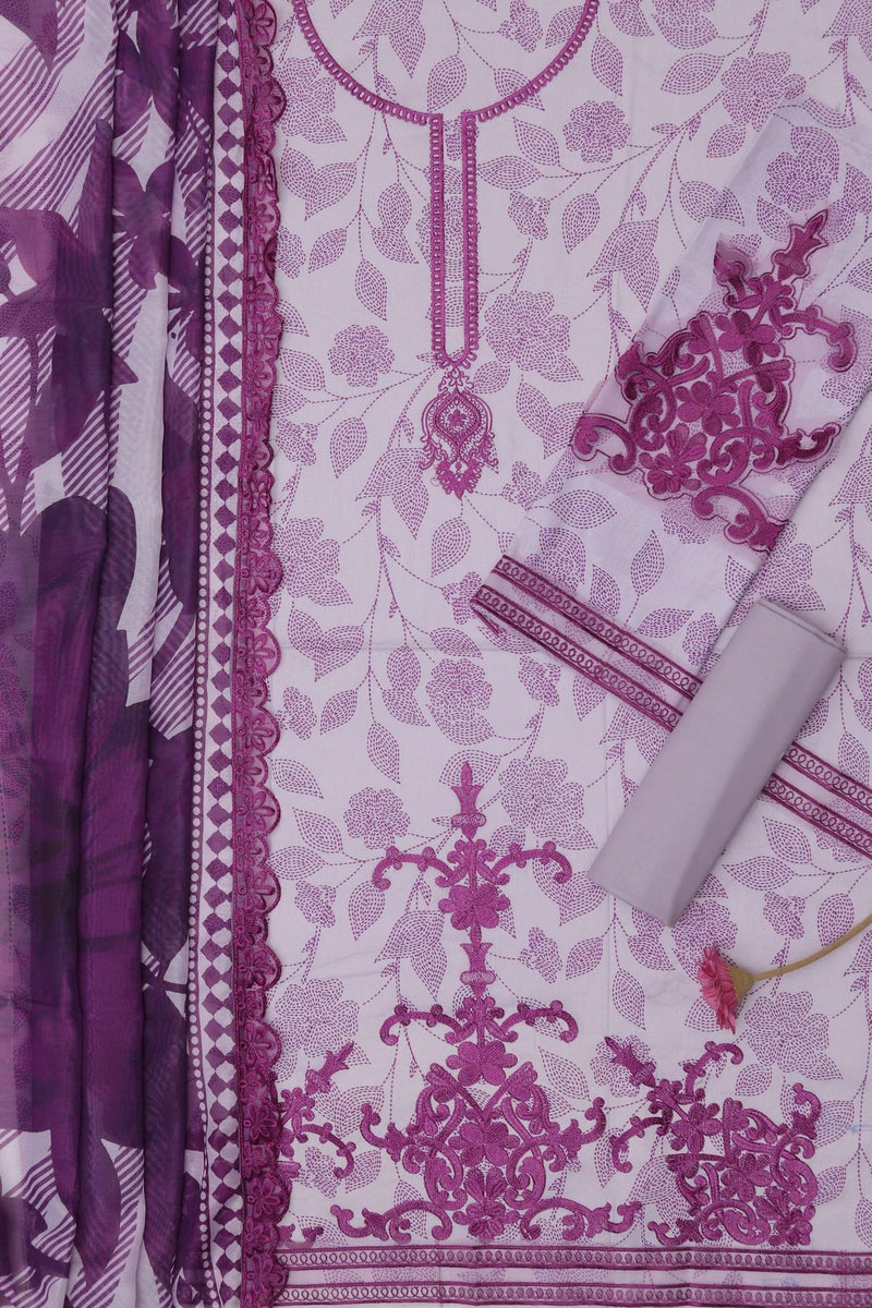Unstitched Embroidered Lawn 3PC | SC-155