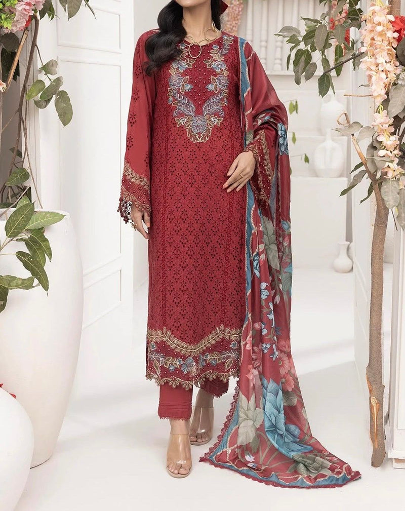 Unstitched Embroidered Lawn 3PC | SC-175A