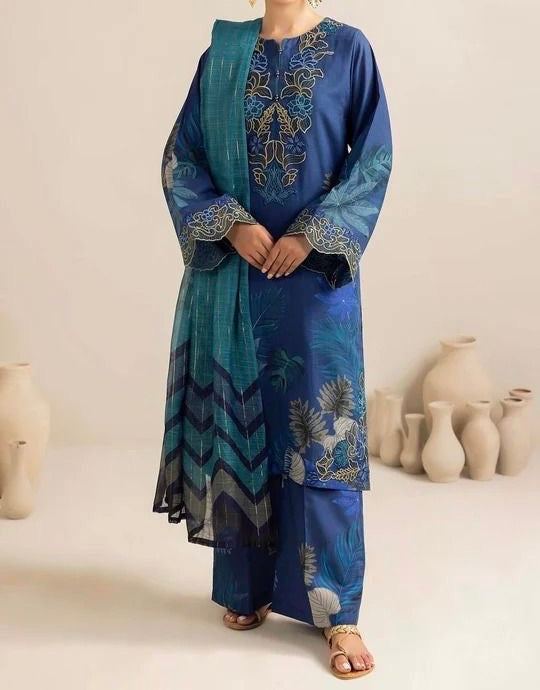 Unstitched Printed Lawn 3PC | SC-094B