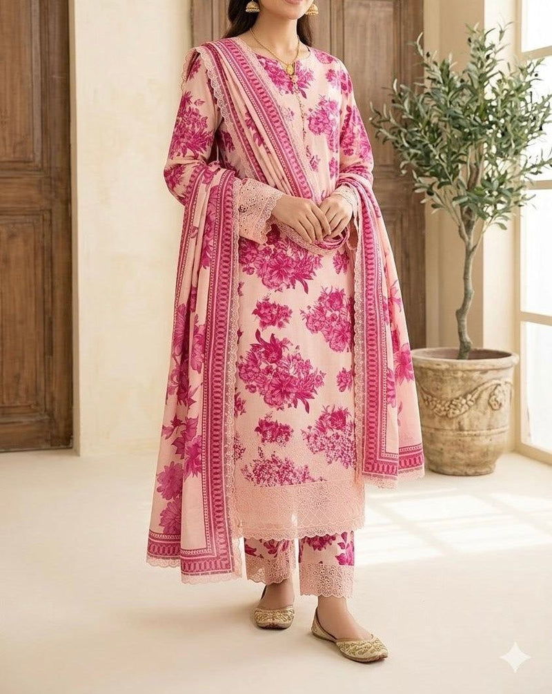 Unstitched Printed Lawn 3PC | SC-122