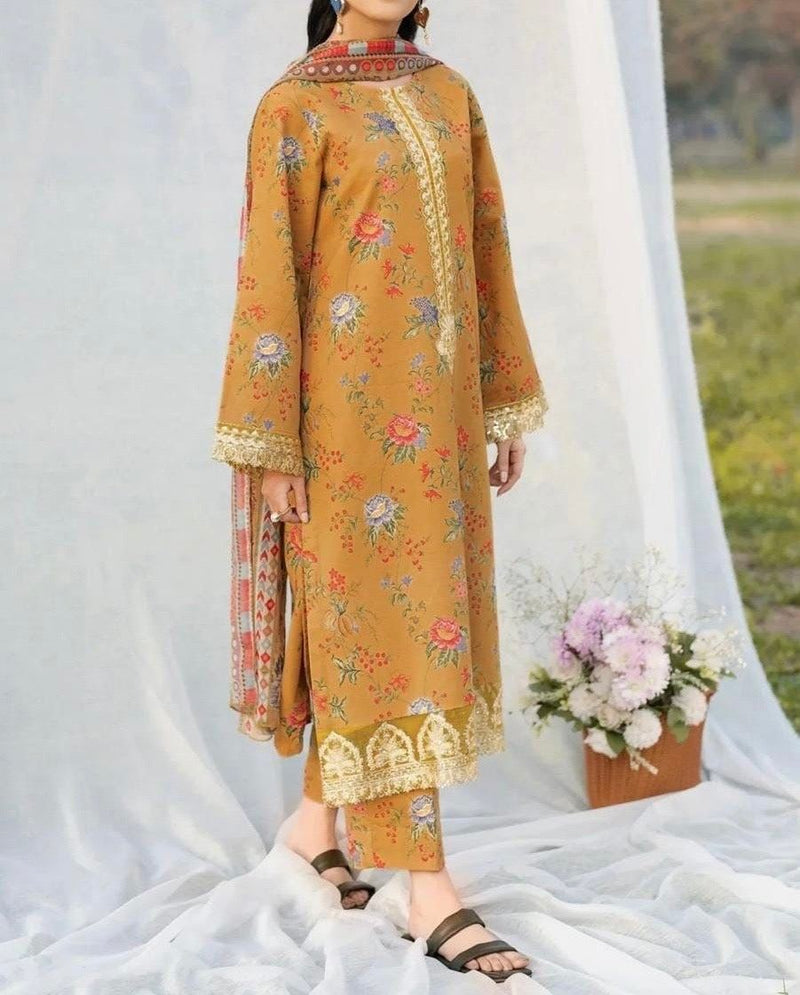 Unstitched Printed Lawn 3PC | SC-128