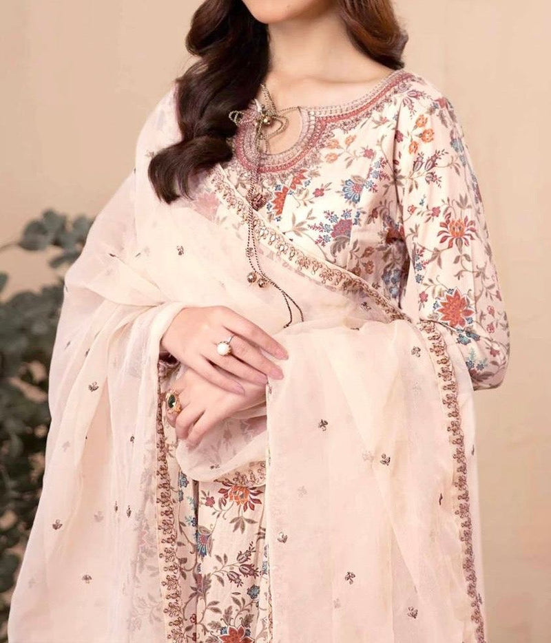 Unstitched Printed Lawn 3PC | SC-141