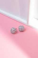Rhodium Plated Stud Earrings