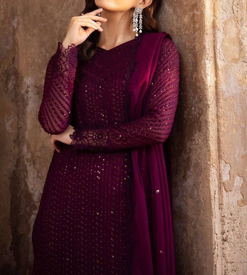 Unstitched Embroidered Chiffon 3PC | FW-006