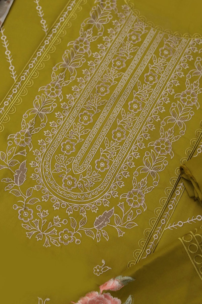 Unstitched Embroidered Dhanak 3PC | WC-033