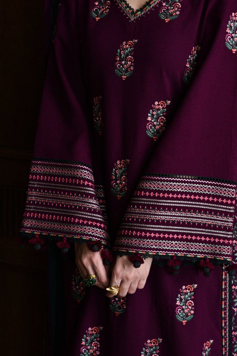 Unstitched Embroidered Dhanak 3PC | WC-060