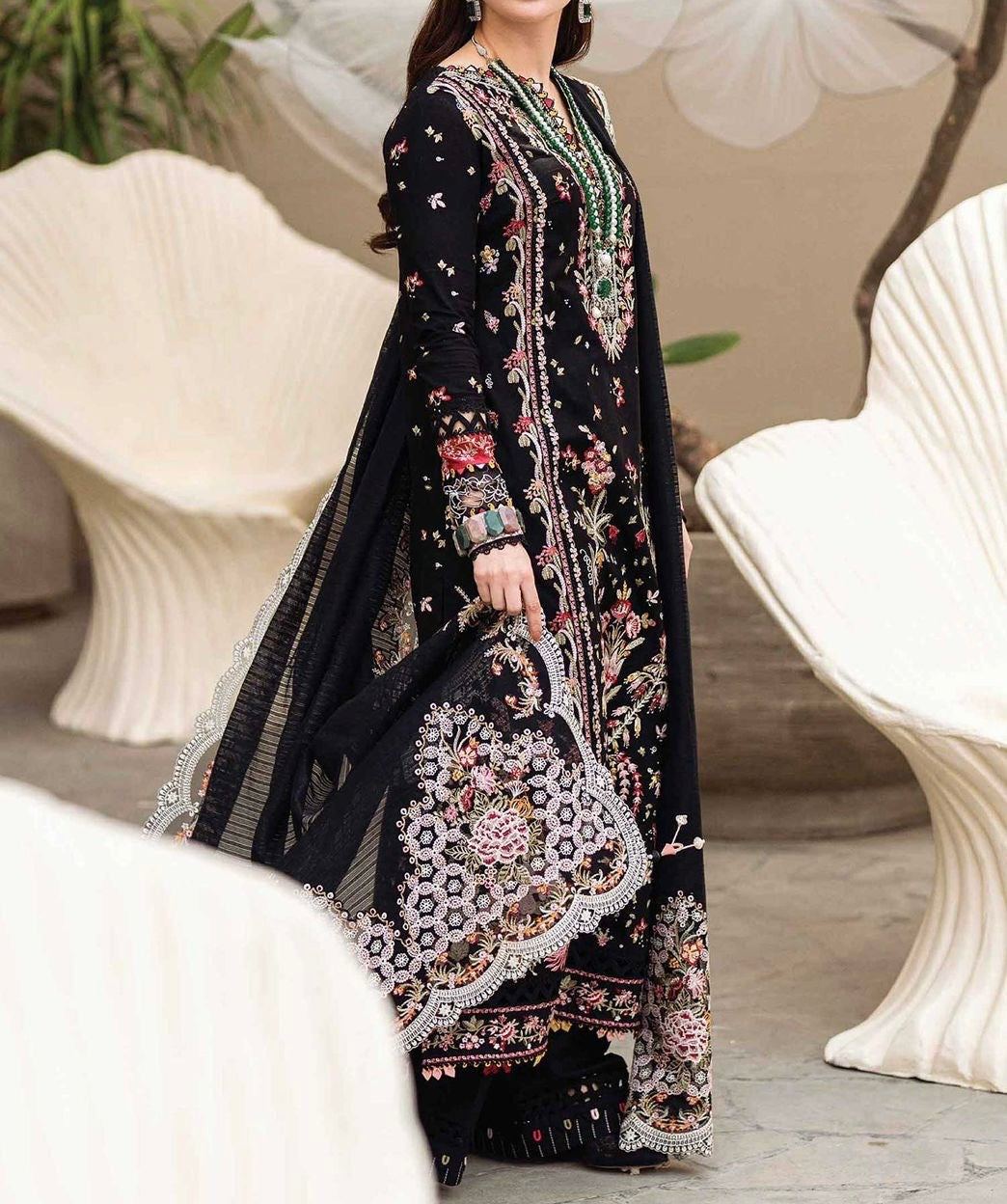 Unstitched Embroidered Lawn 3PC | SC-014