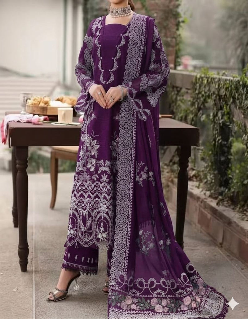 Unstitched Embroidered Lawn 3PC | SC-024D