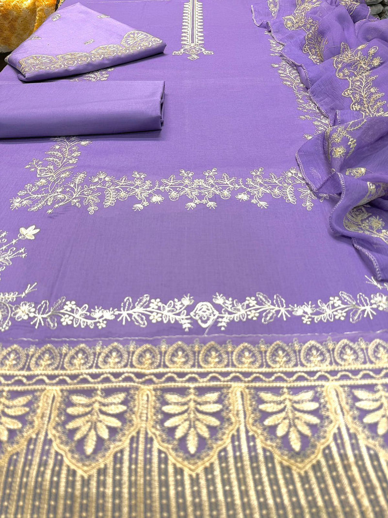 Unstitched Embroidered Lawn 3PC | SC-026