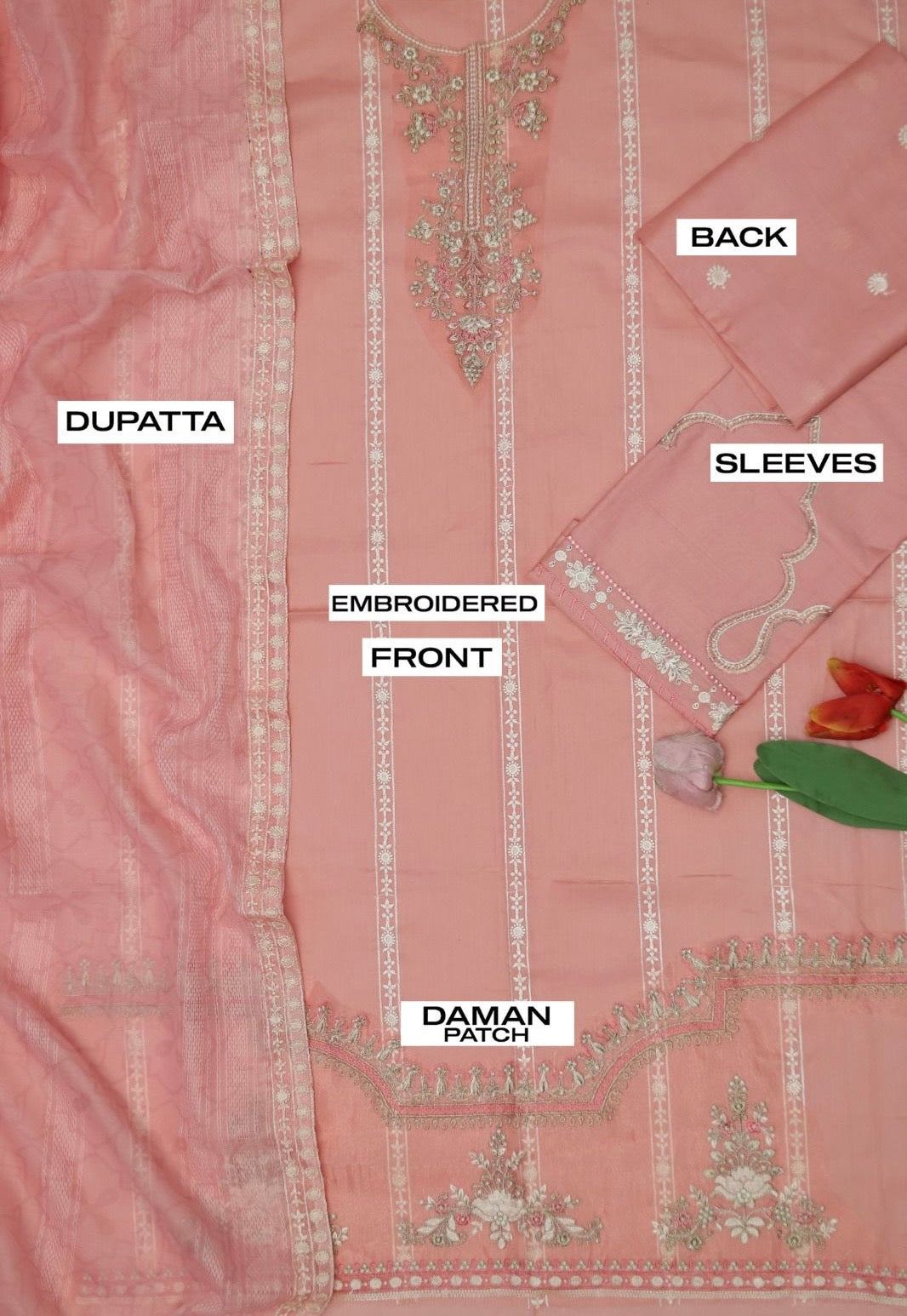 Unstitched Embroidered Lawn 3PC | SC-028B