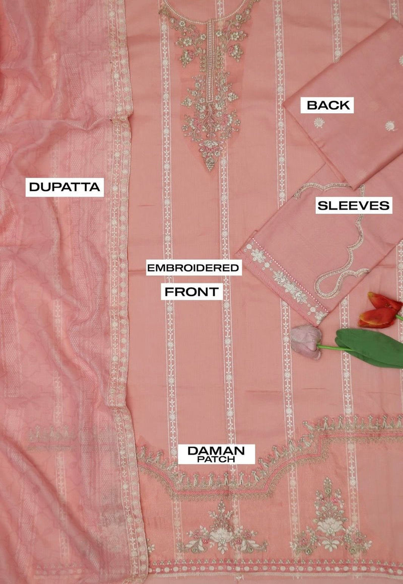 Unstitched Embroidered Lawn 3PC | SC-028B