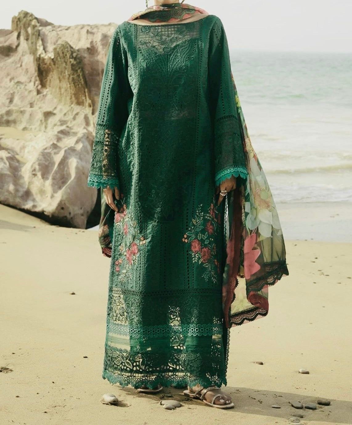 Unstitched Embroidered Lawn 3PC | SC-034