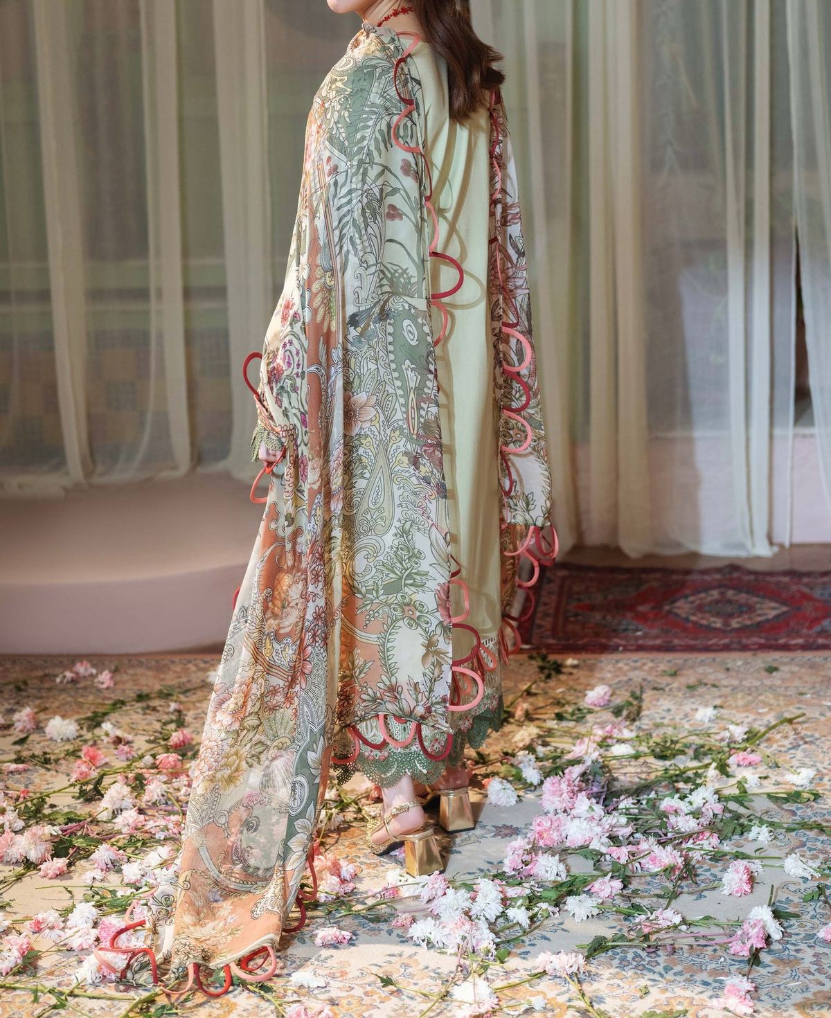 Unstitched Embroidered Lawn 3PC | SC-058