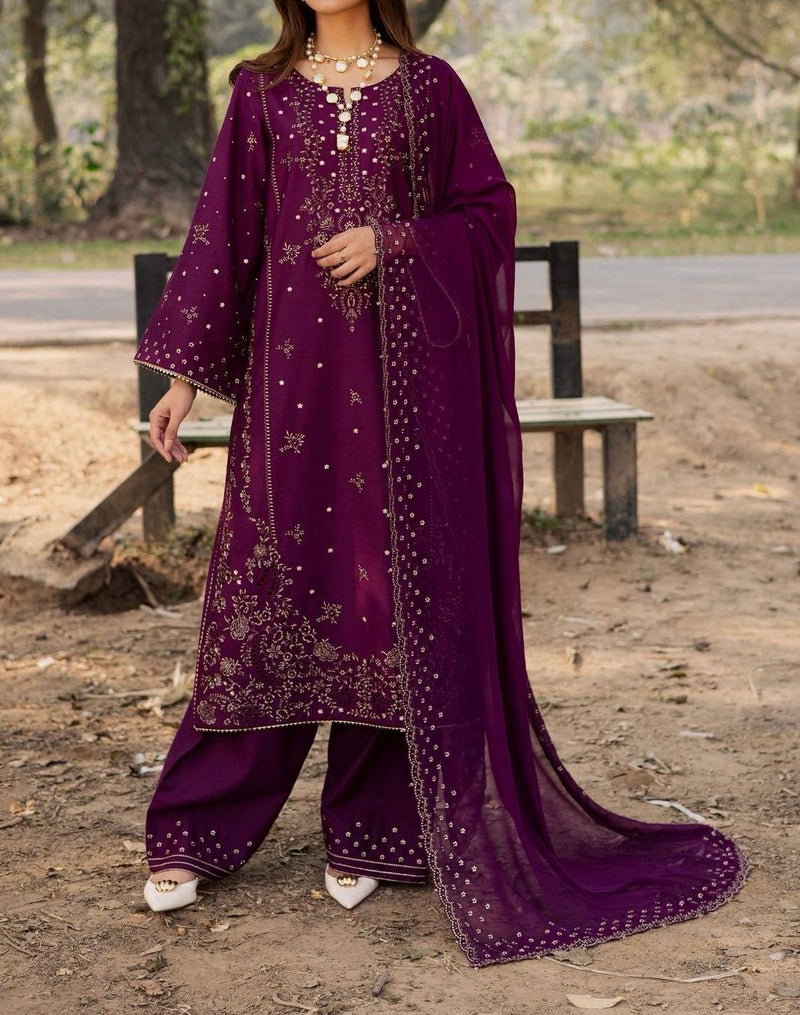 Unstitched Embroidered Lawn 3PC | SC-083