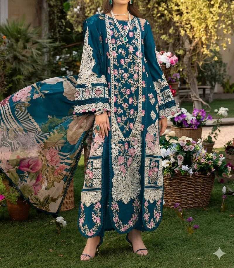 Unstitched Embroidered Lawn 3PC | SC-096