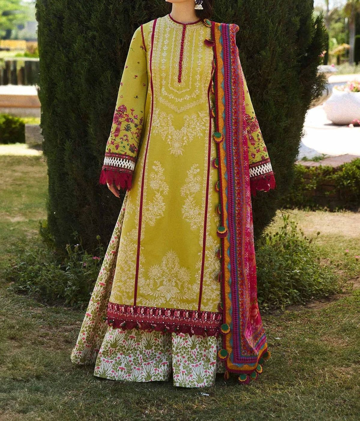 Unstitched Embroidered Lawn 3PC | SC-097