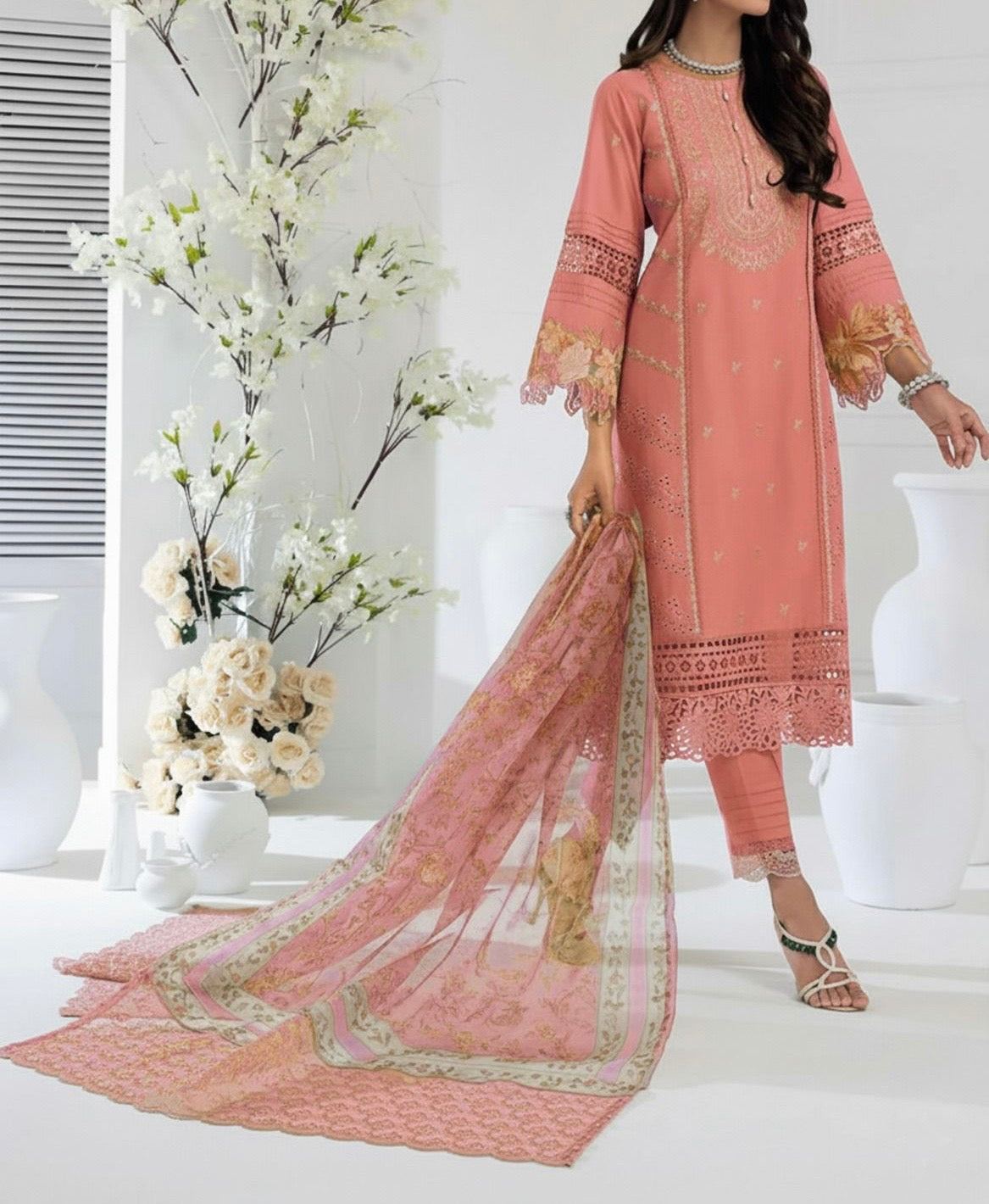 Unstitched Embroidered Lawn 3PC | SC-102B