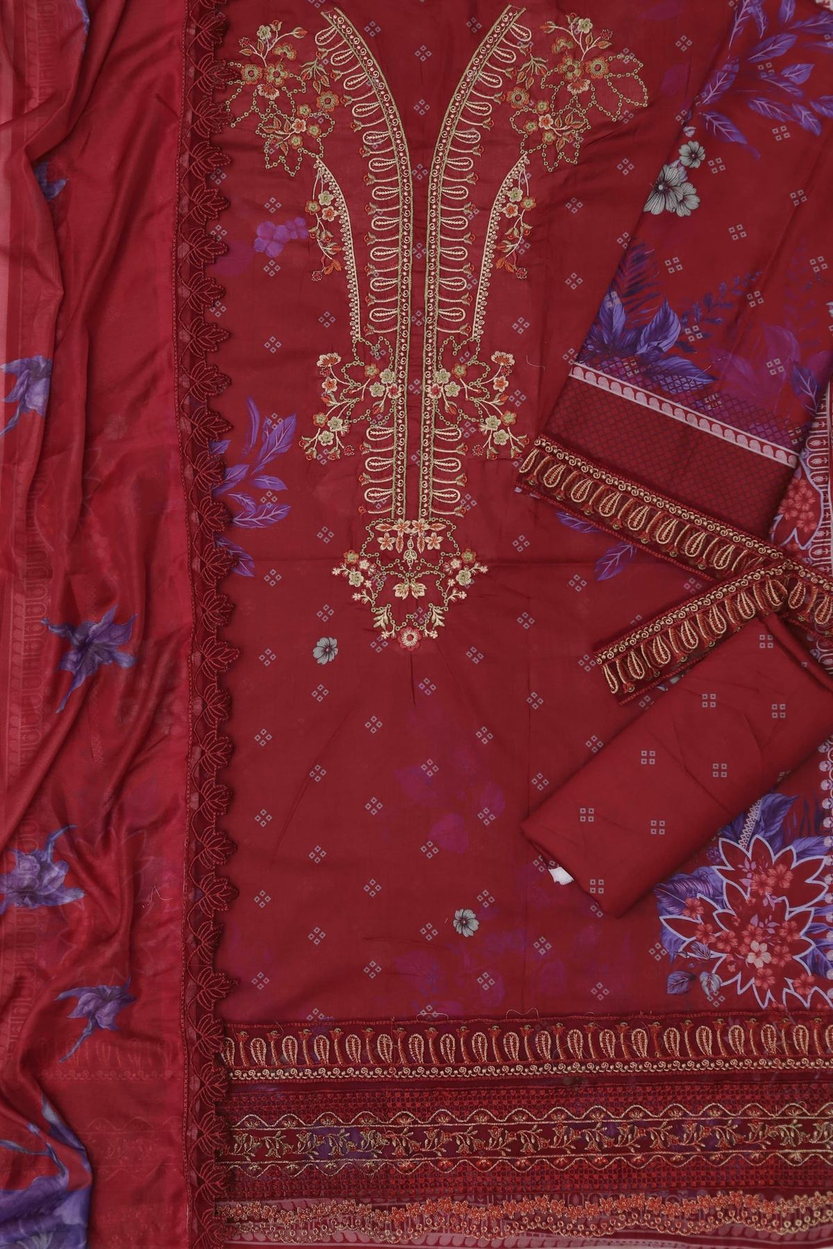 Unstitched Embroidered Lawn 3PC | SC-108
