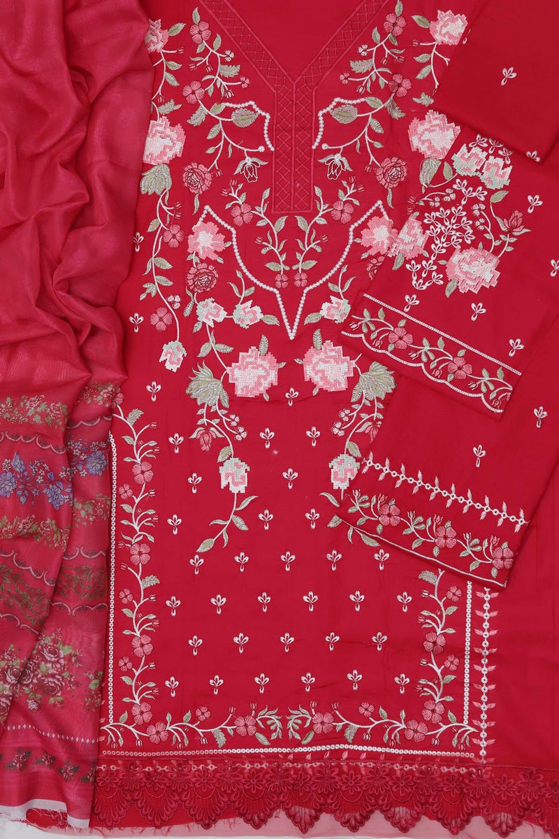 Unstitched Embroidered Lawn 3PC | SC-109D