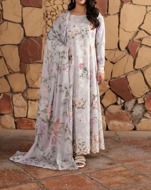 Unstitched Embroidered Lawn 3PC | SC-115