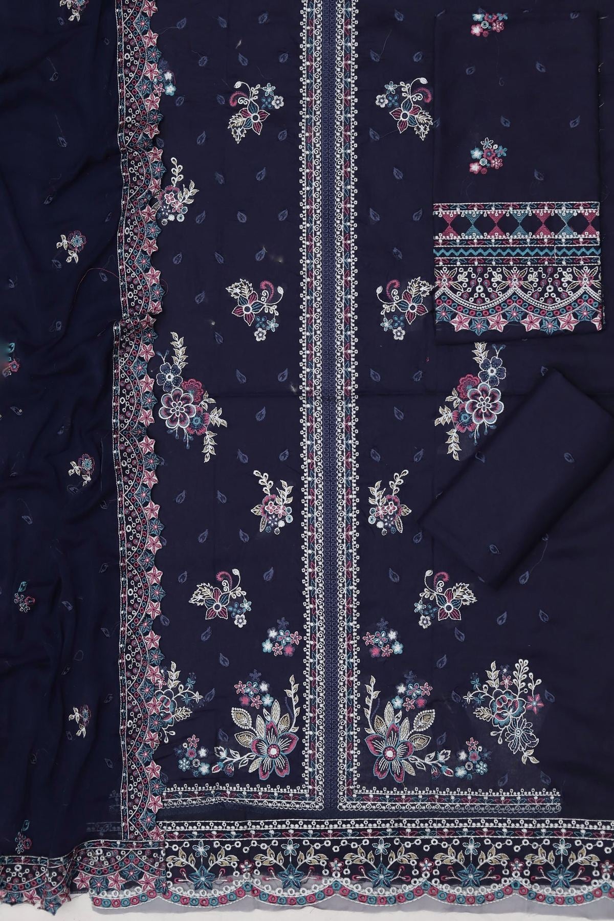 Unstitched Embroidered Lawn 3PC | SC-120