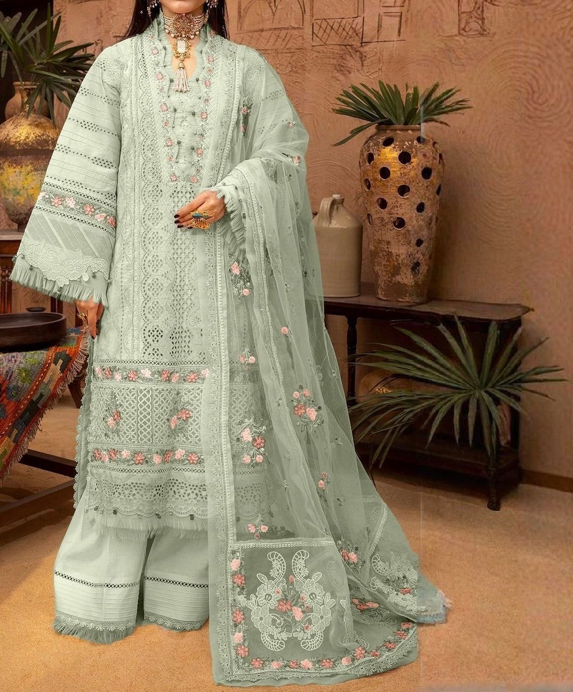 Unstitched Embroidered Lawn 3PC | SC-121