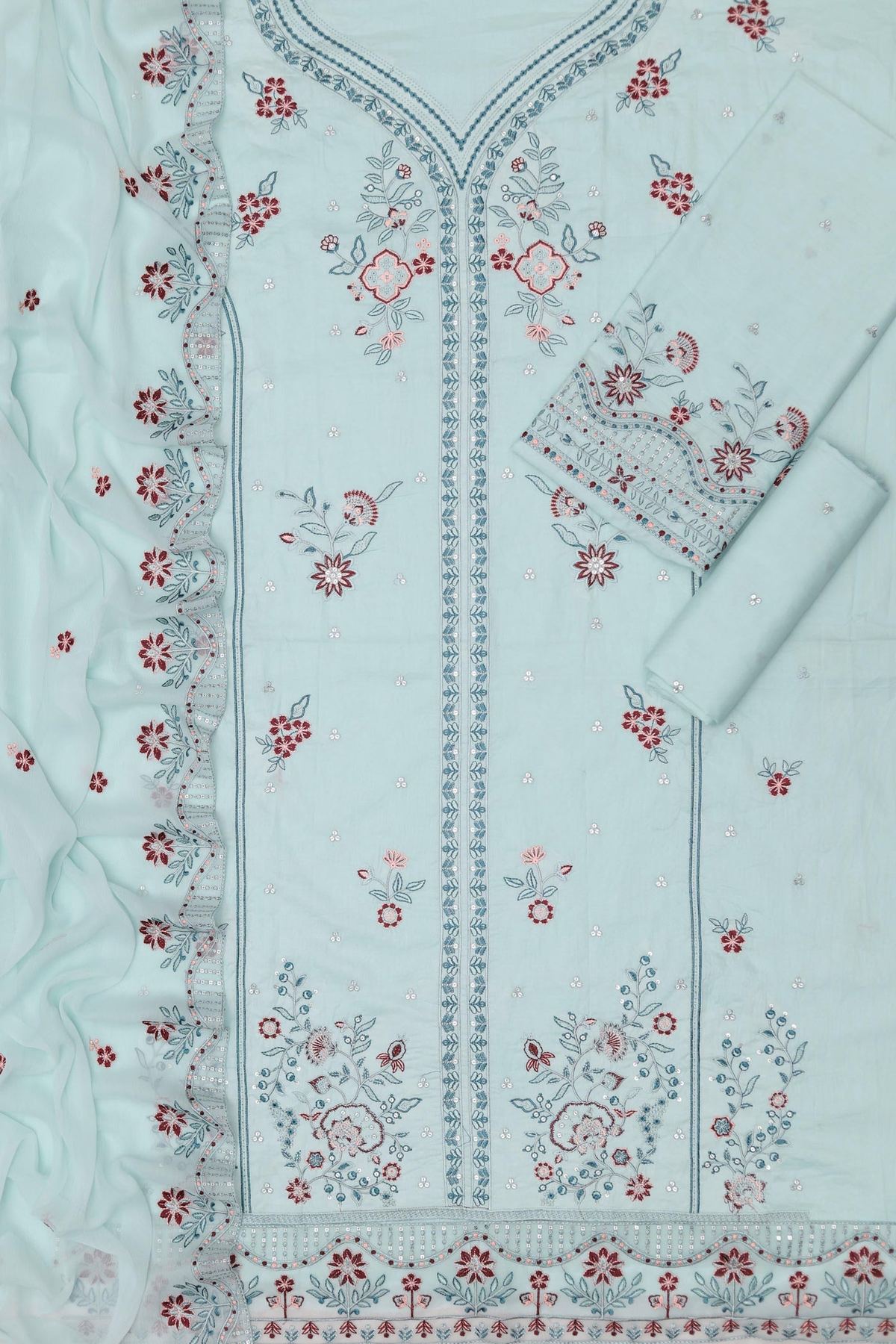 Unstitched Embroidered Lawn 3PC | SC-135