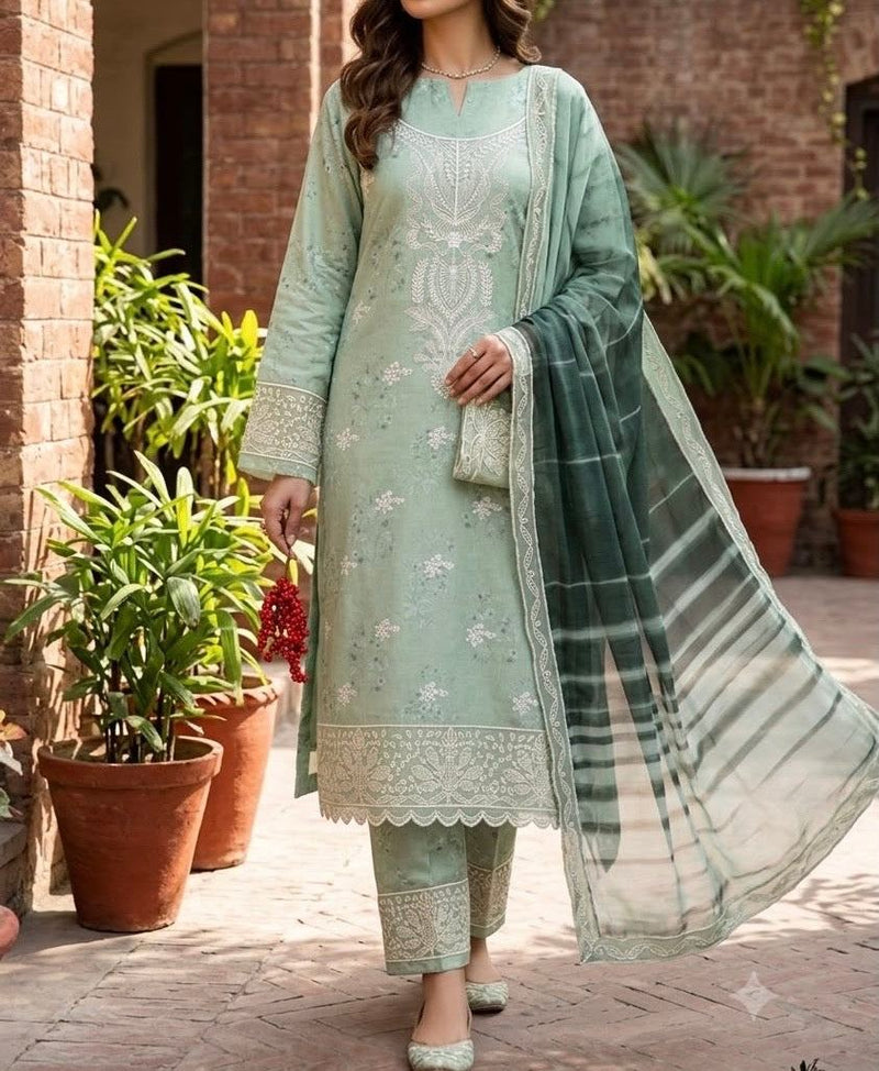 Unstitched Embroidered Lawn 3PC | SC-146