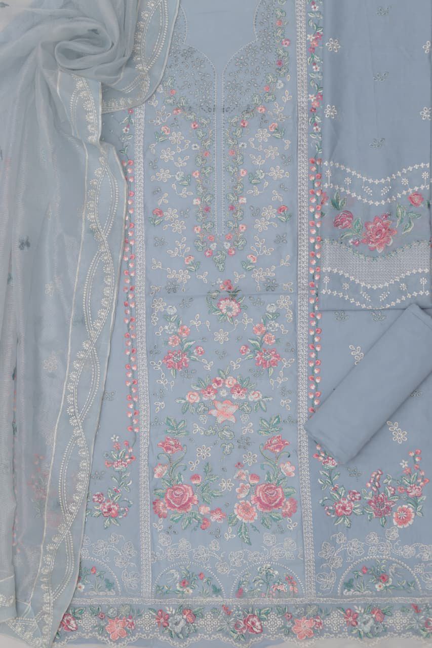 Unstitched Embroidered Lawn 3PC | SC-154