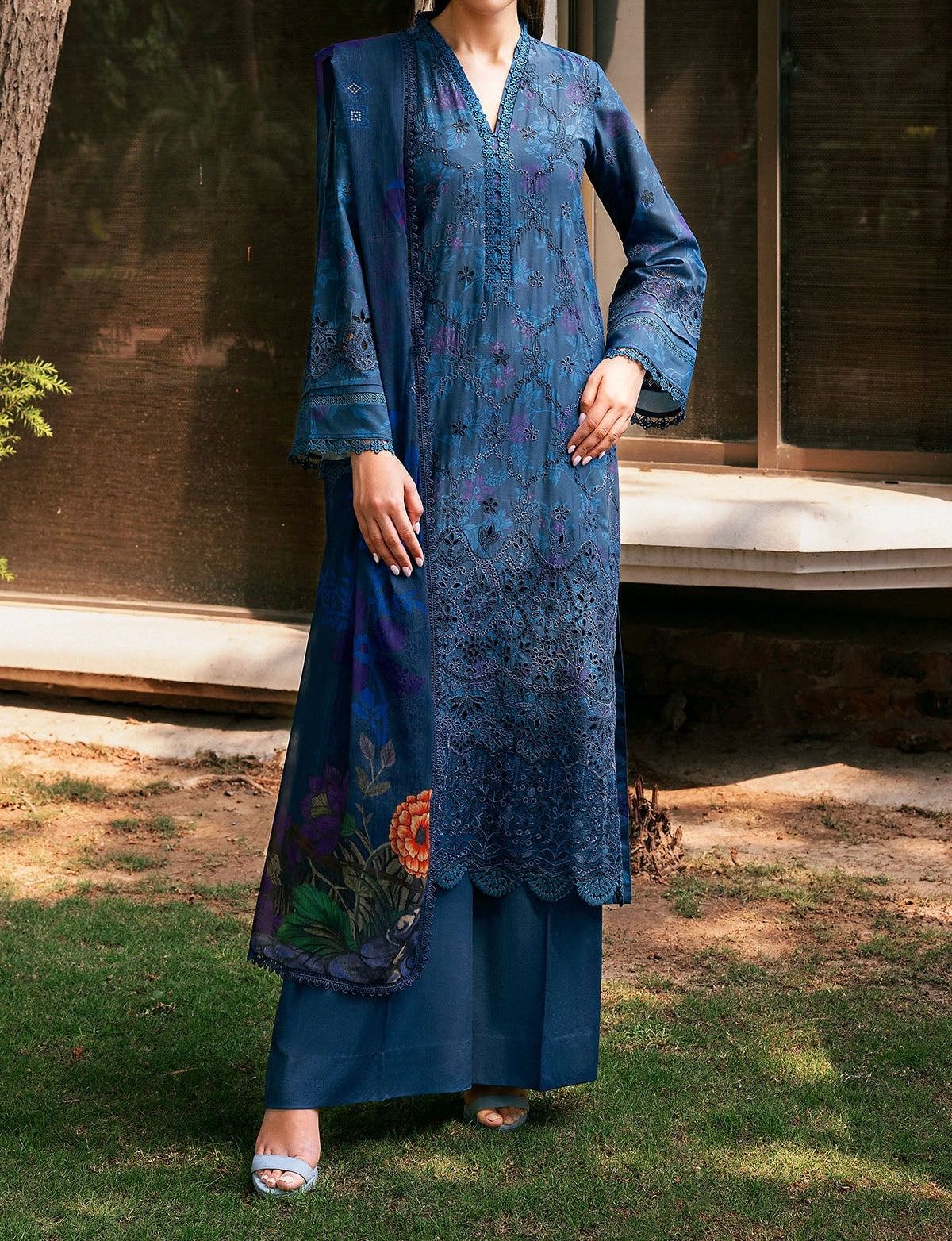 Unstitched Embroidered Lawn 3PC | SC-161