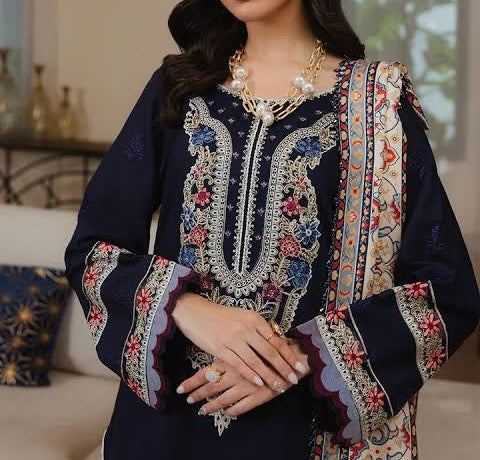 Unstitched Embroidered Lawn 3PC | SC-169A