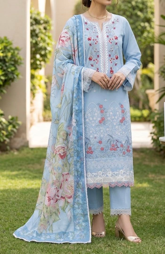 Unstitched Embroidered Lawn 3PC | SC-171B
