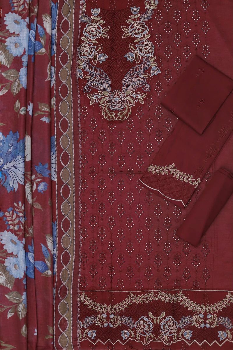 Unstitched Embroidered Lawn 3PC | SC-175A