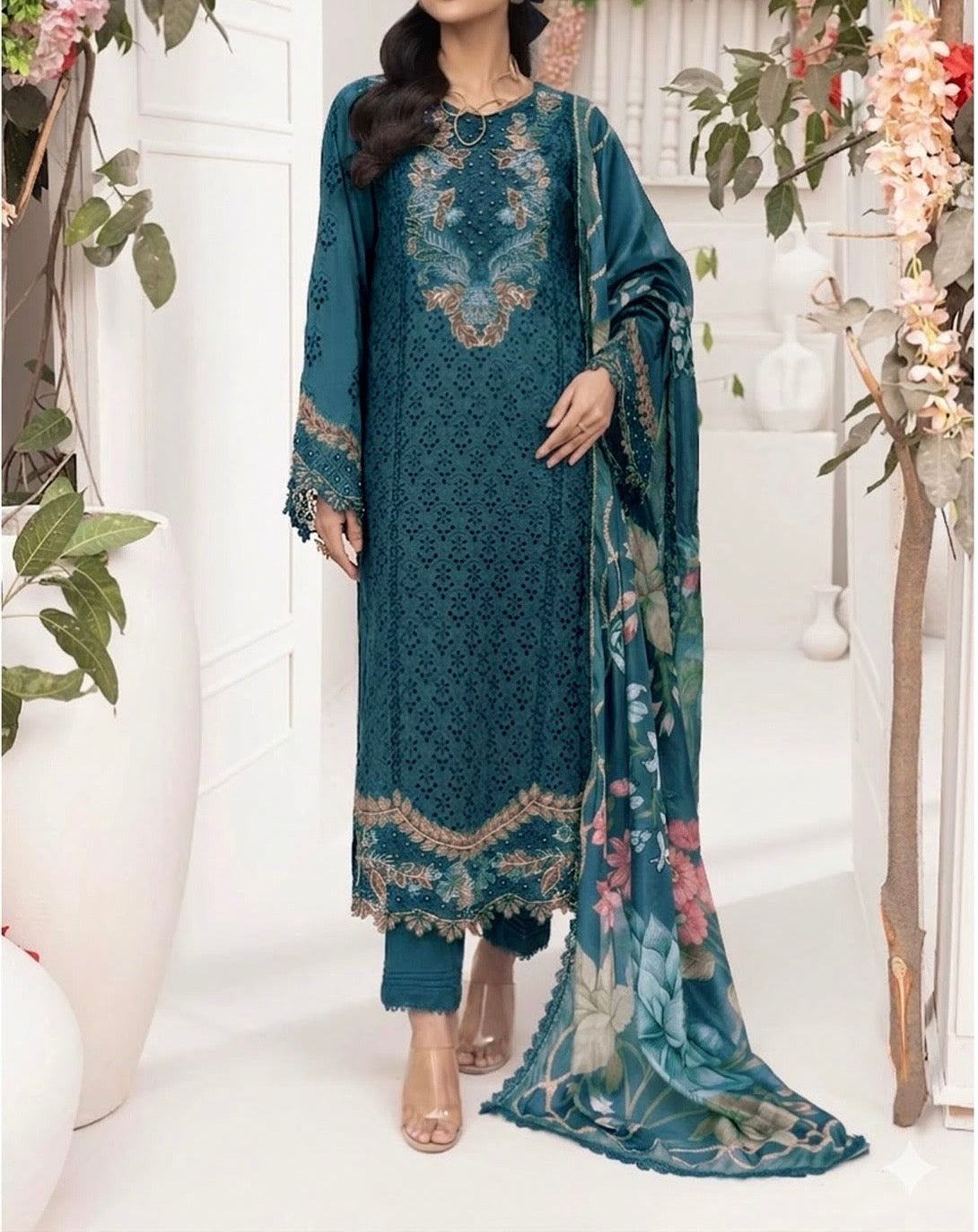 Unstitched Embroidered Lawn 3PC | SC-175B
