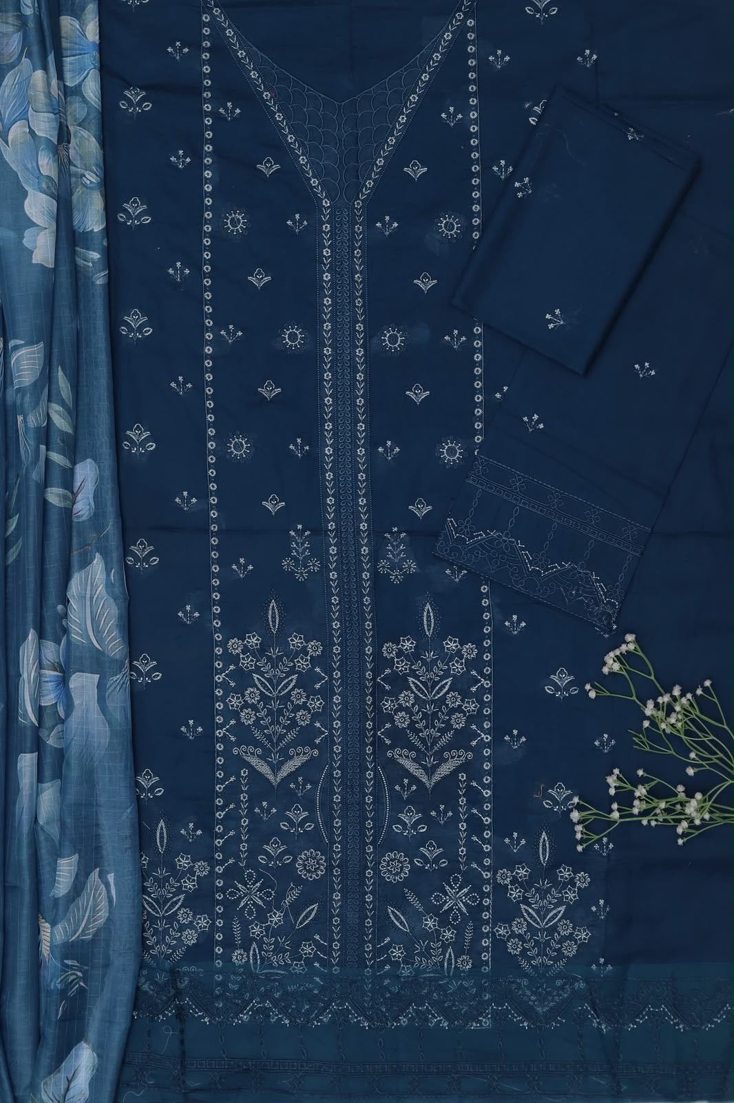 Unstitched Embroidered Lawn 3PC | SC-180