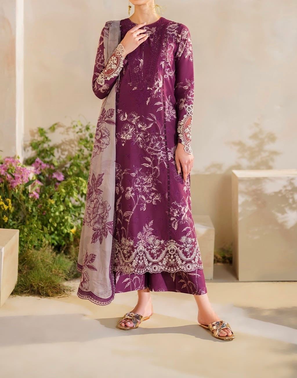 Unstitched Printed Lawn 3PC | SC-143