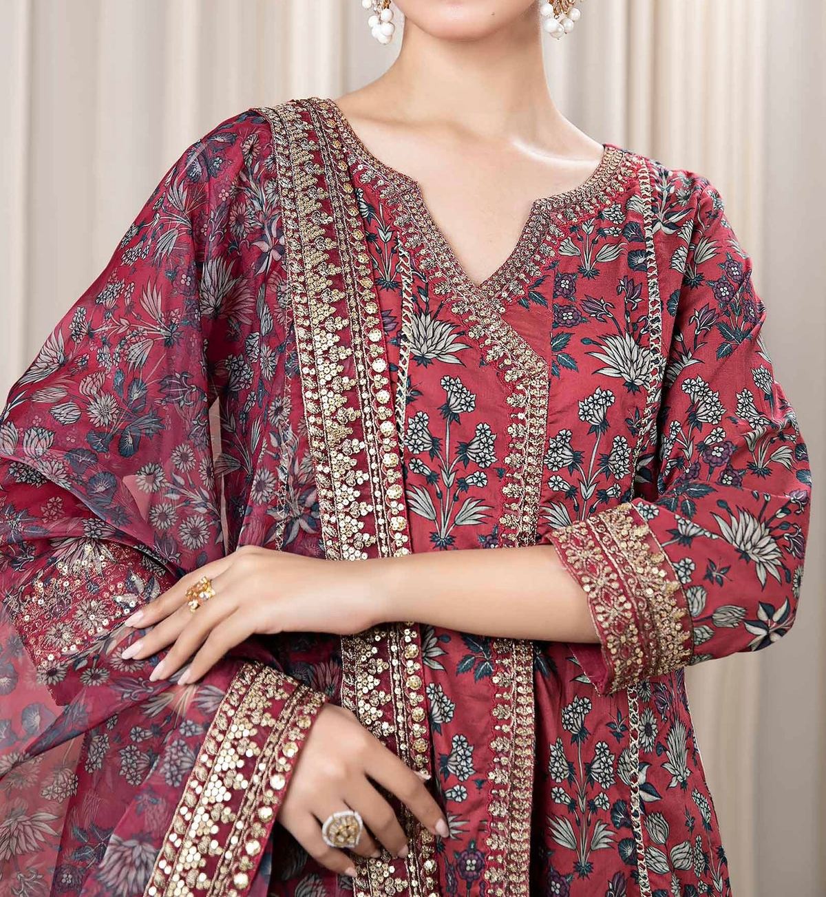 Unstitched Printed Lawn 3PC | SC-104