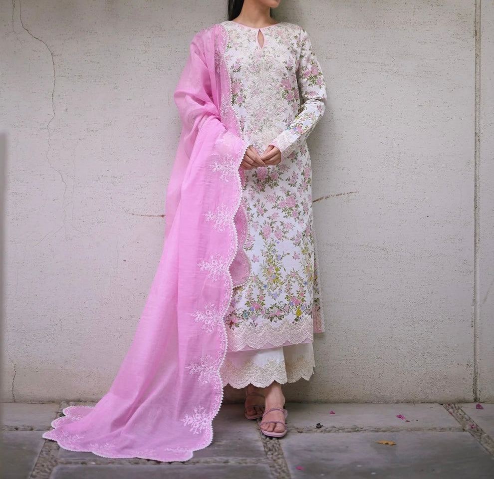 Unstitched Printed Lawn 3PC | SC-111